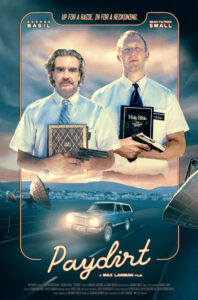 Image of movie poster with two people looking forward.