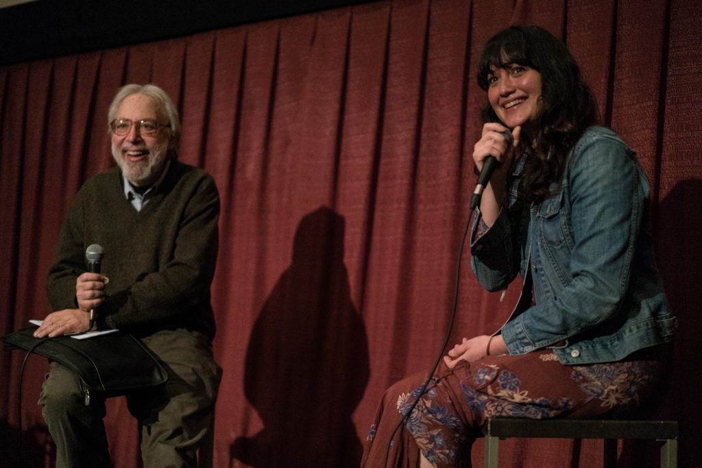 Kenneth Turan (LA Times critic) in discussion with Lily Gladstone at Montana premiere of Certain Women

