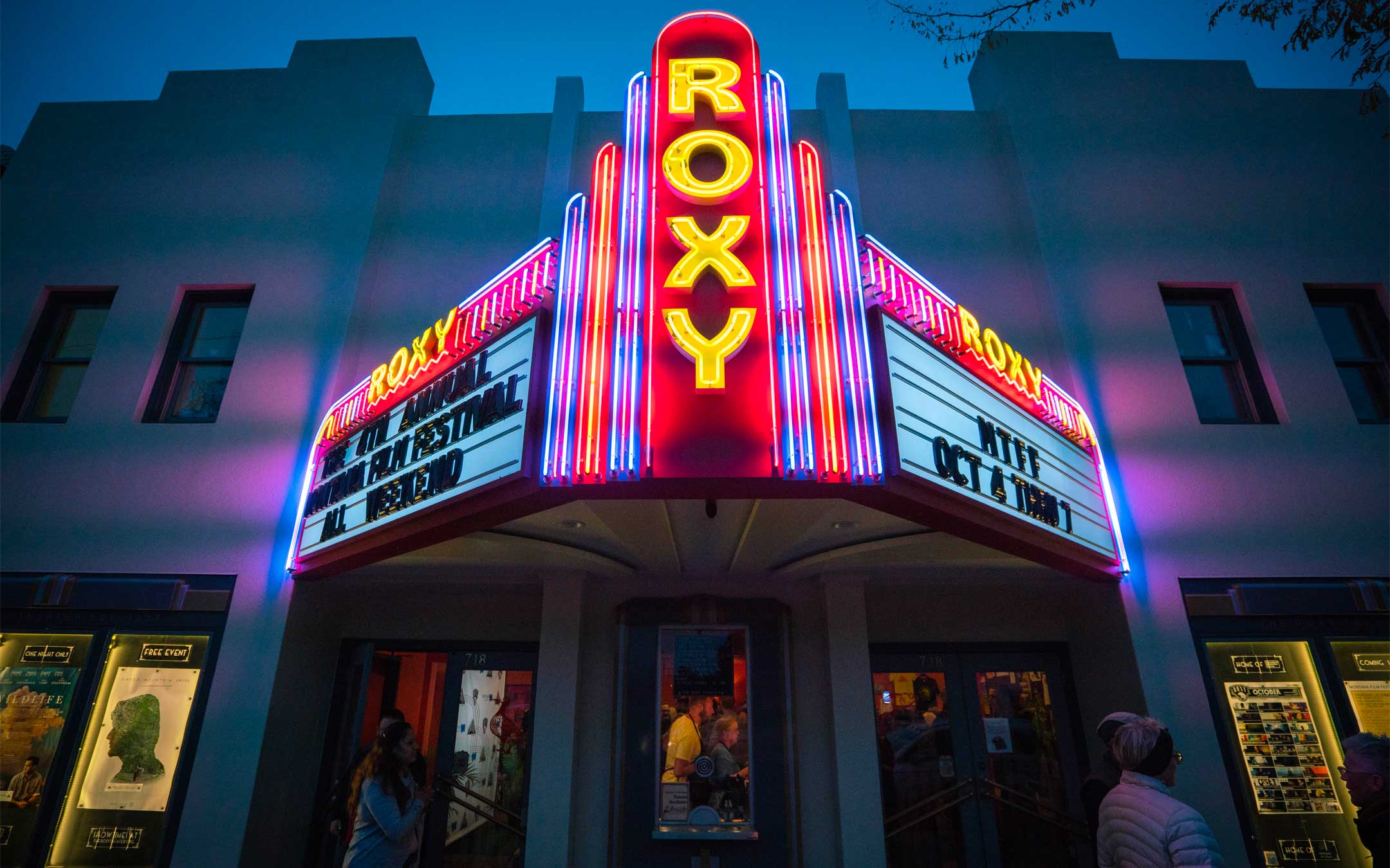 The Roxy Theater at Night