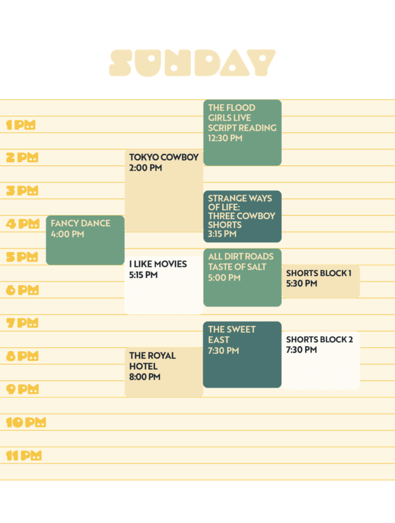 Festival schedule 2023 Montana Film Festival