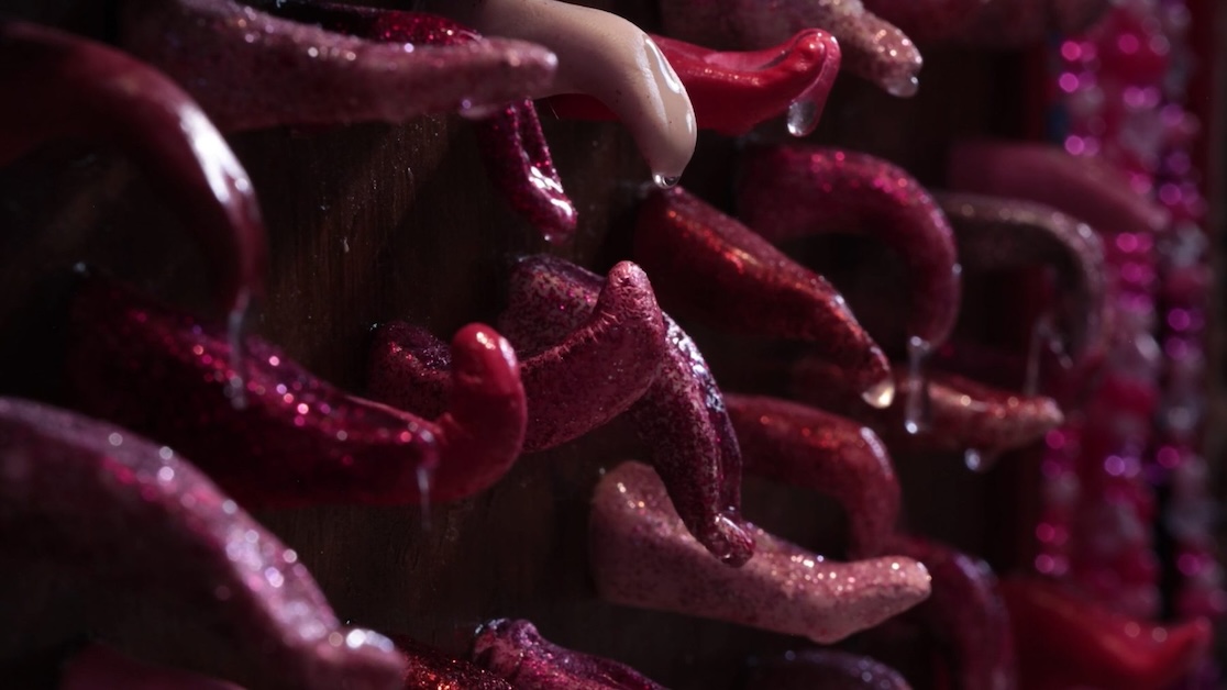 Image of a bunch of tongues dripping.