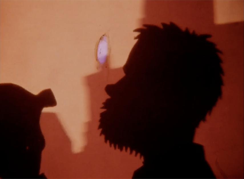 spa_the_hill3 Image of person's shadow with red background