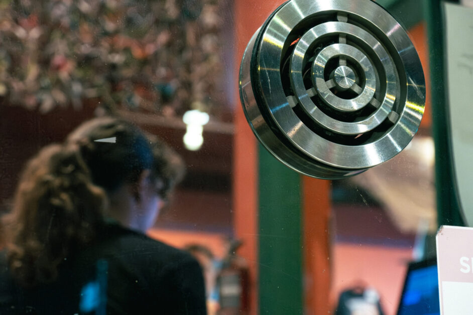 Box office window from the outside.